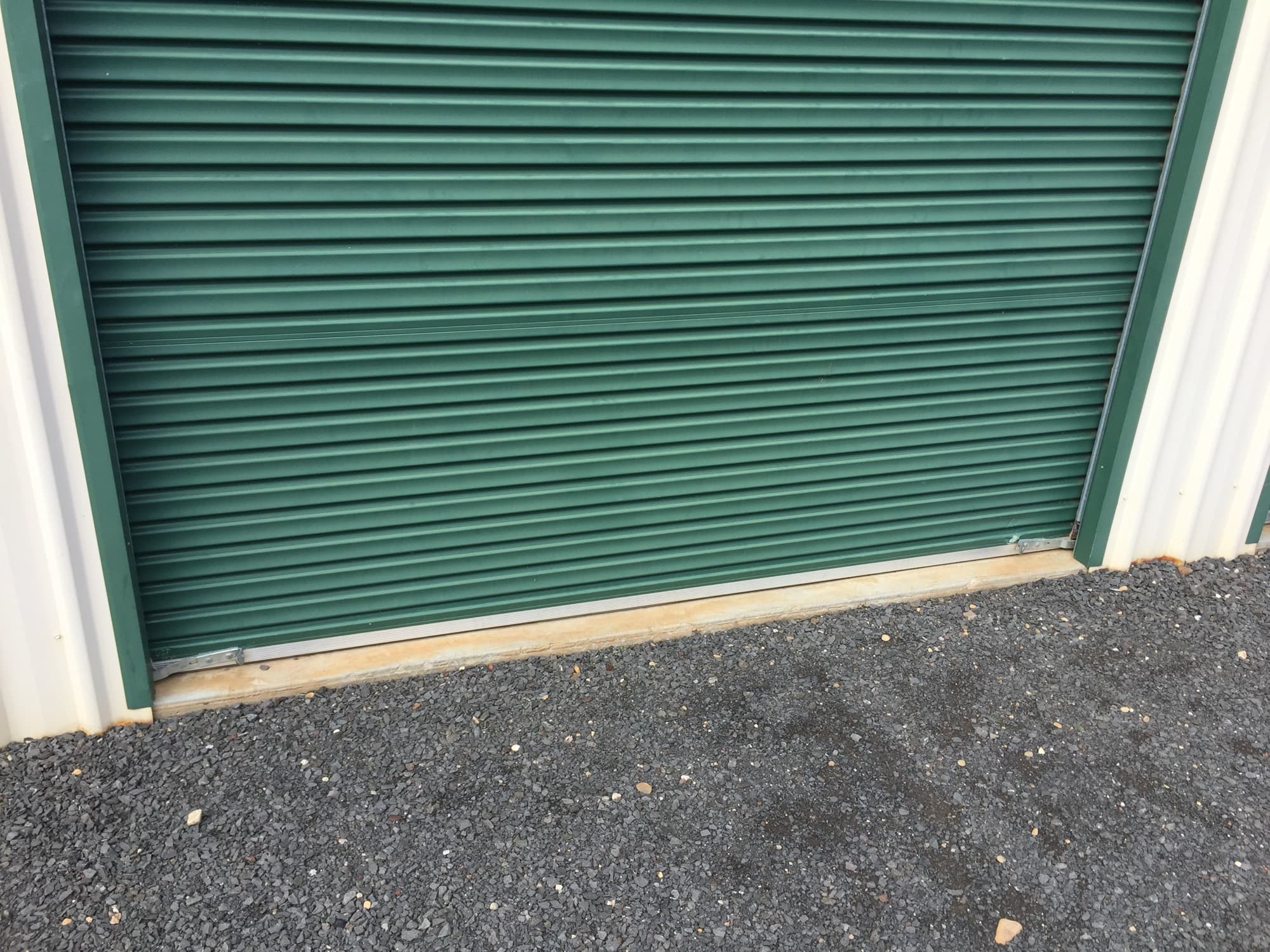 Roller door and concrete slab